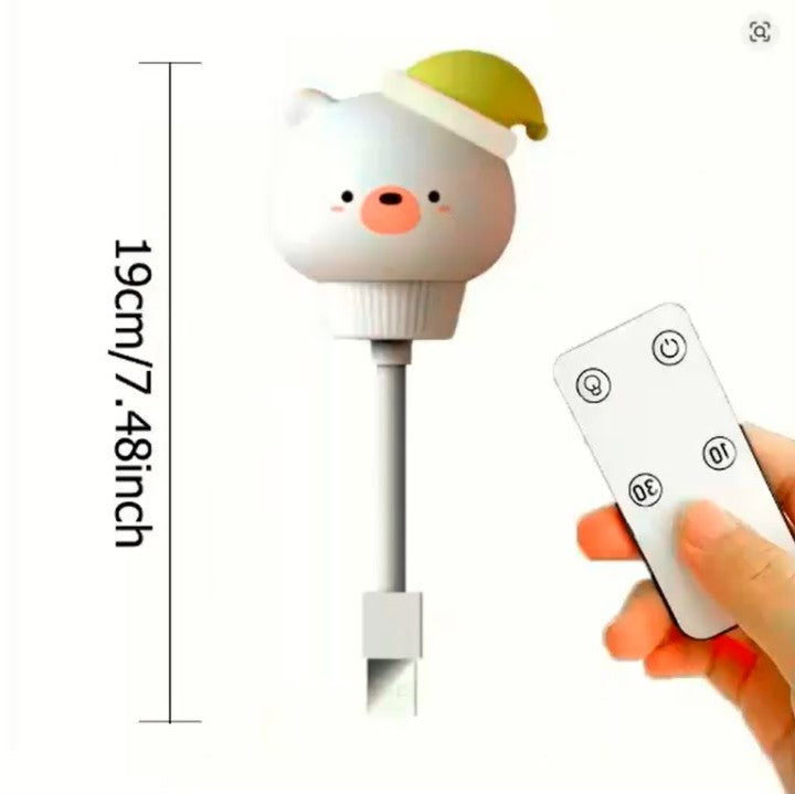 Cute Cartoon USB Night Light – LED Bear, Chick & Kitten Lamp with Remote Control for Kids’ Bedroom & Nursery