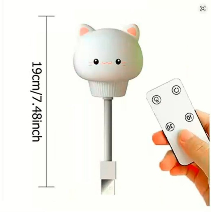 Cute Cartoon USB Night Light – LED Bear, Chick & Kitten Lamp with Remote Control for Kids’ Bedroom & Nursery