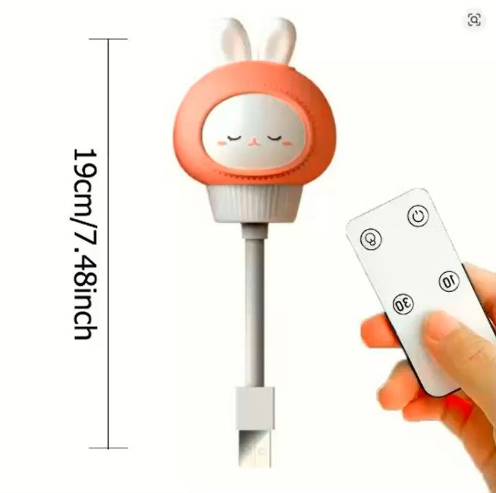 Cute Cartoon USB Night Light – LED Bear, Chick & Kitten Lamp with Remote Control for Kids’ Bedroom & Nursery