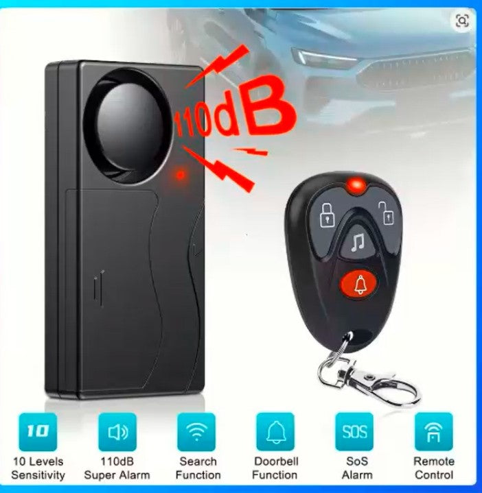 Awapow Wireless Anti-Theft Alarm – 110dB Vibration Sensor with Remote Control for Home, Bike, Car & Motorcycle Security