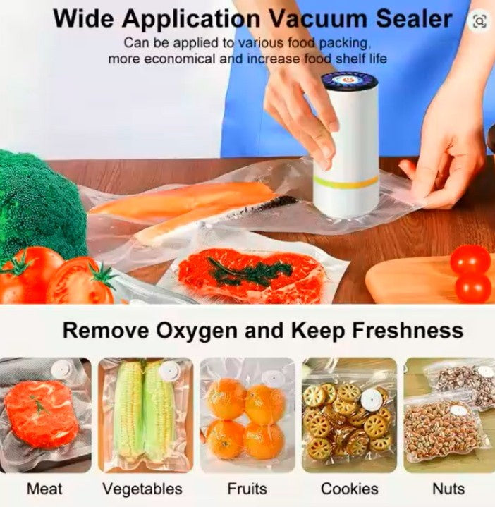 Mini Portable Vacuum Sealer Pump – USB Rechargeable Handheld Fresh-Keeping Machine