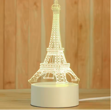 Creative 3D Acrylic Night Lamp – Decorative Bedside Table Light for Bedroom & Gift
