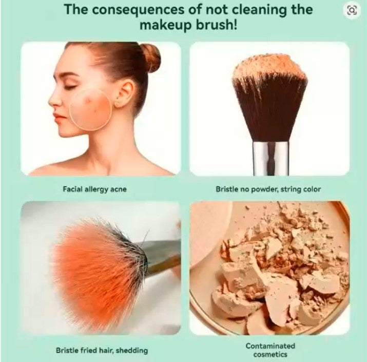 2025  3-in-1 USB Makeup Brush Cleaner – Quick Wash, Instant Dry & Portable Rack for Flawless Beauty Routine