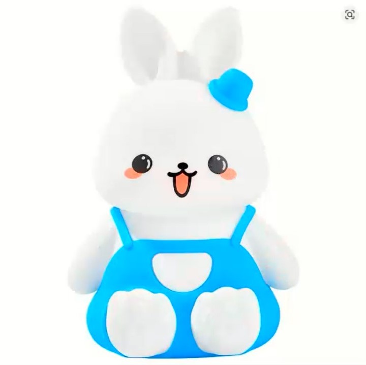 Cute Rabbit Kids Night Light – 5-Color Changing Silicone LED Lamp for Nursery, Bedroom & Camping