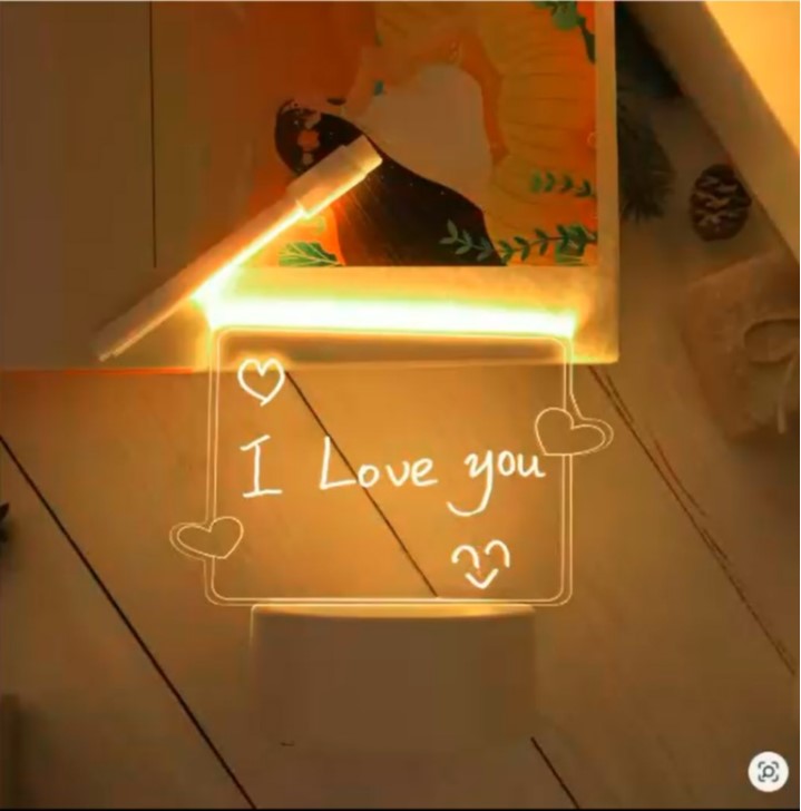USB 3D Luminous Love Message Night Light – Erasable Message Board Lamp & Bedroom Gift Decoration