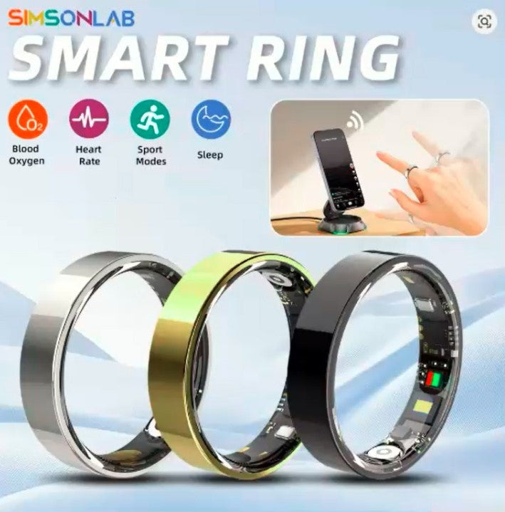 Smart Health Ring – Heart Rate, SpO₂ & Sleep Monitoring | 5ATM Waterproof Fitness & Fashion Wearable