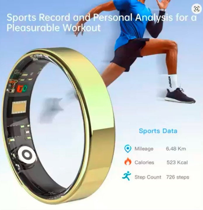Smart Health Ring – Heart Rate, SpO₂ & Sleep Monitoring | 5ATM Waterproof Fitness & Fashion Wearable