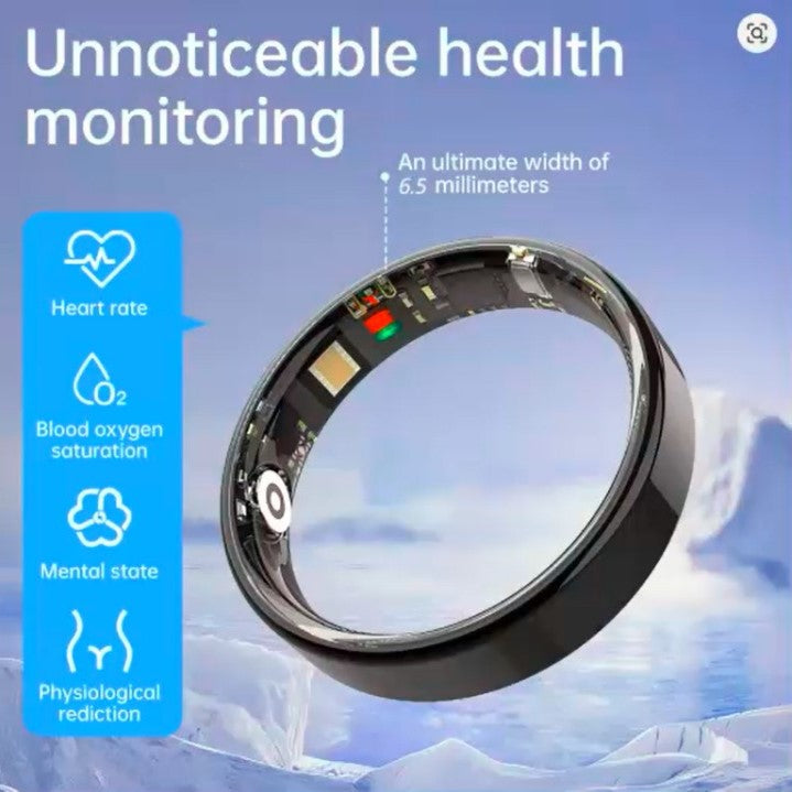 Smart Health Ring – Heart Rate, SpO₂ & Sleep Monitoring | 5ATM Waterproof Fitness & Fashion Wearable