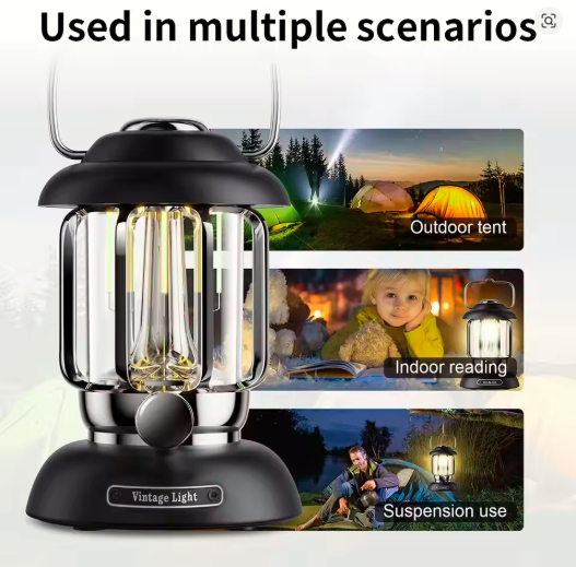 Retro Camping Lantern – USB Rechargeable, Waterproof & Vintage LED Light That Elevates Every Adventure